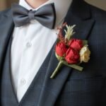 Red & Cream Rose Duo Boutonniere