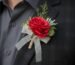 Red Rose Boutonniere with Greenery