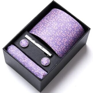 Lavender Floral Silk Tie Gift Set