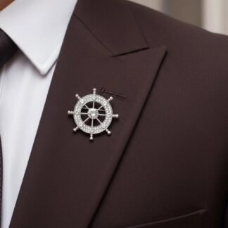 Ship Wheel Lapel Pin Brooch