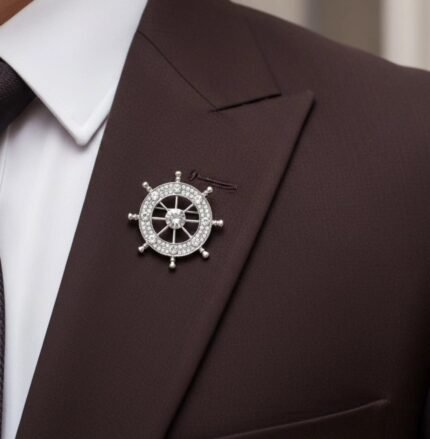 Ship Wheel Lapel Pin Brooch