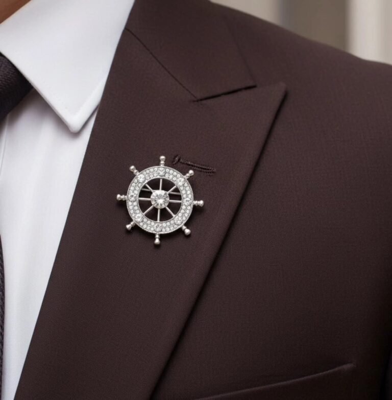 Ship Wheel Lapel Pin Brooch
