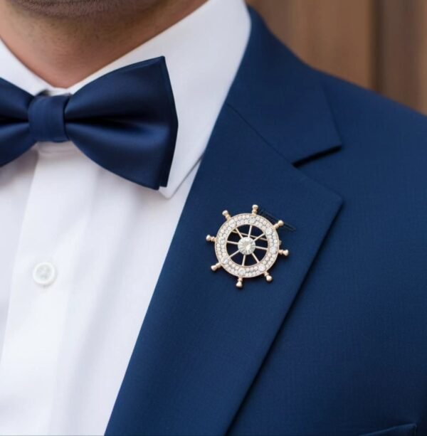 Navy Blue Satin Bow Tie