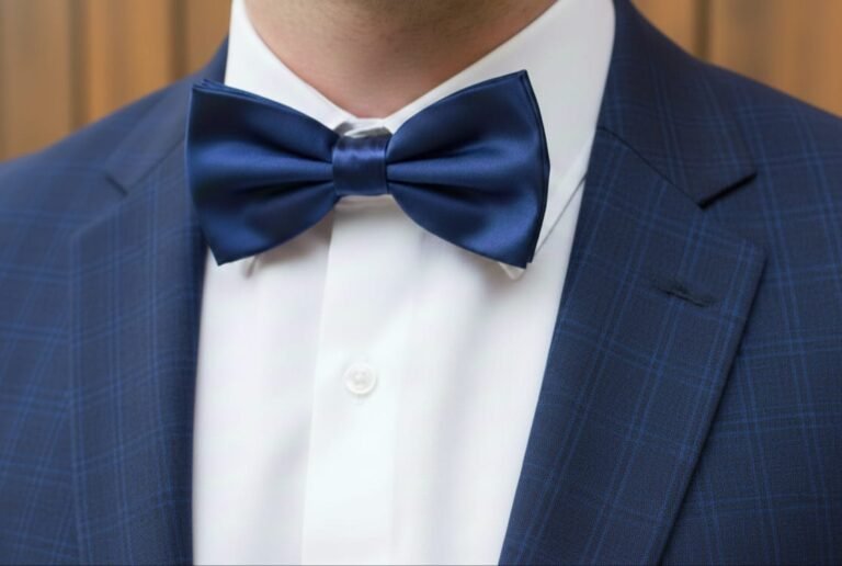 Steel Blue Satin Bow Tie